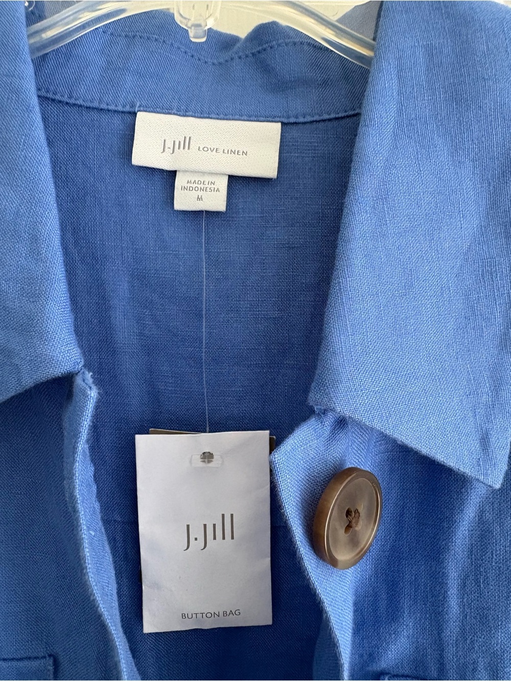 J. Jill Sky Blue Linen Shirt Dress - Picture 5 of 7